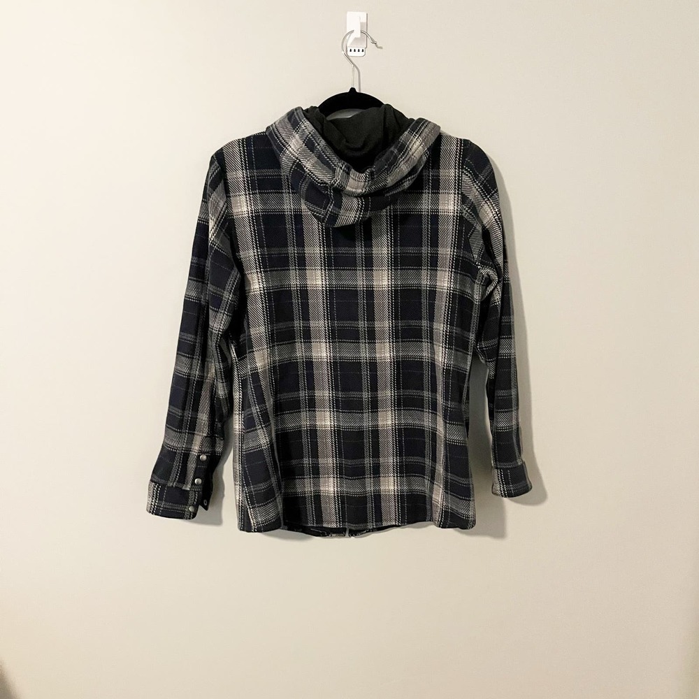 Kuhl Kleo hoodie‎ Shacket blue plaid women’s size small - Picture 2 of 11